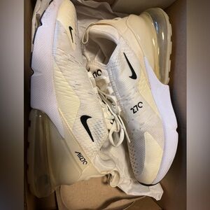 Nike Air Max 270 Cream and White with Black Swoosh